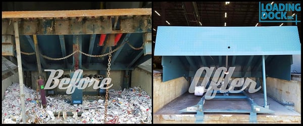 specifying the correct loading dock leveler for your facility dock leveler, before and after pic loading dock leveler/dock plate, before and after pic