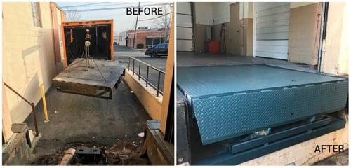 10 supertips to prevent your loading dock problem loading dock, inc. dock leveler service for Before and after at Eagle Nutritional Carlstadt.jpg