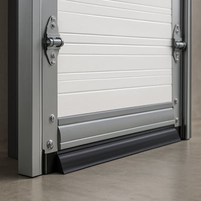 weather stripping and bottom seals on a commercial overhead door-1