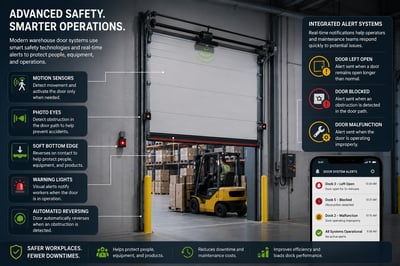 commercial garage door with safety features