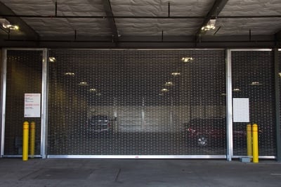 Security Grille Installed in Parking Garage - Model RapidGrille ®
