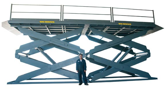 Tandem Double Scissor Lift Table shown partly elevated