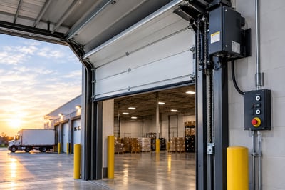 commercial garage door with operator