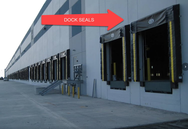 Dock door sealing system, dock seals