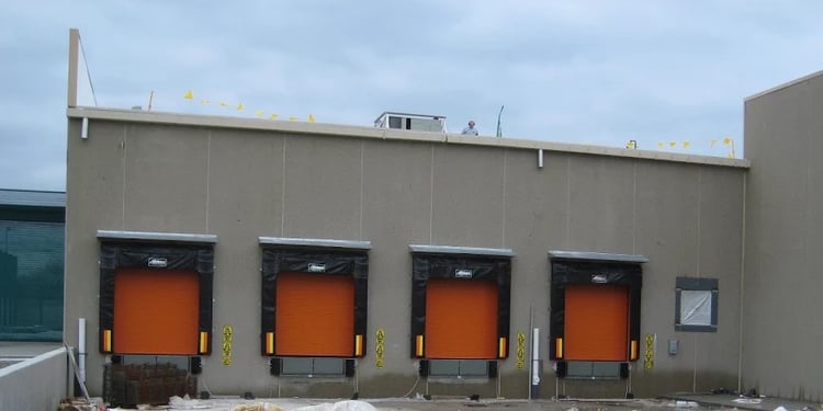 loading dock doors, orange roller doors